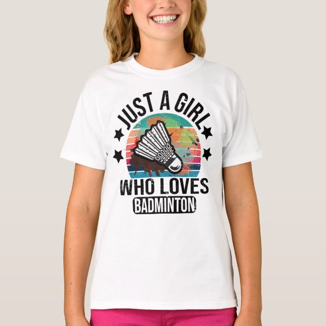 Camiseta Solo un Chica que ama al jugador de la raqueta de  (Anverso)