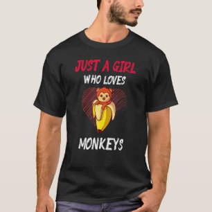 Camiseta Sólo un Chica que ama al mono, me gusta el grafo C