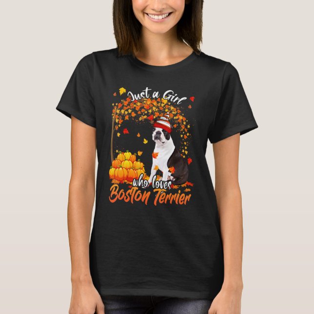 Camiseta Solo un Chica que ama al perro de Boston terrier T (Anverso)
