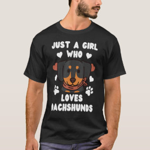 Camiseta Sólo un Chica que ama al perro de Dachshunds