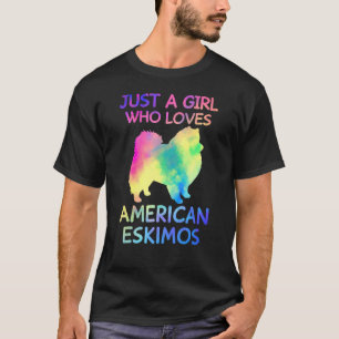 Camiseta Solo un Chica que ama al perro esquimal estadounid
