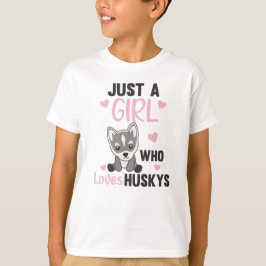 Camiseta Solo un Chica que ama al perro Kawaii Husky de Hus