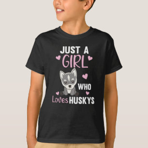 Camiseta Solo un Chica que ama al perro Kawaii Husky de Hus