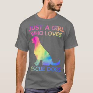 Camiseta Solo un Chica que ama al perro rescatado es gracio