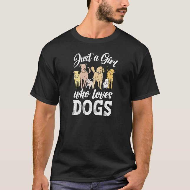 Camiseta Solo un Chica que ama al perro sentando a Walker S (Anverso)