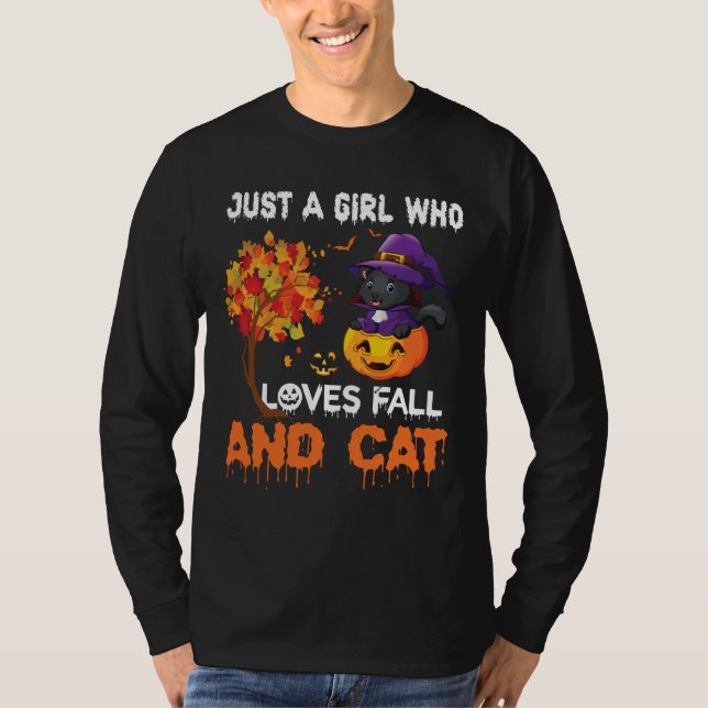 Camiseta Sólo un chica que ama caer y gatito (Anverso)