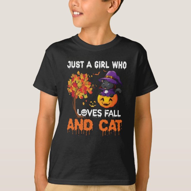 Camiseta Sólo un chica que ama caer y gatito (Anverso)
