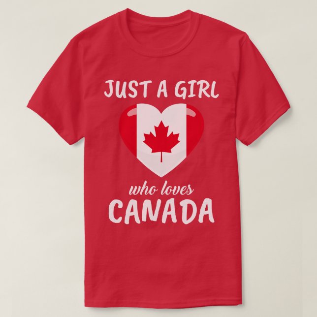 Camiseta Solo un Chica que ama Canadá (Diseño del anverso)