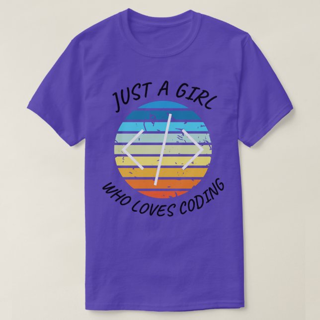 Camiseta Sólo un chica que ama codificar código chica blanc (Diseño del anverso)