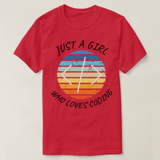 Camiseta Sólo un chica que ama codificar código chica blanc (Diseño del anverso)