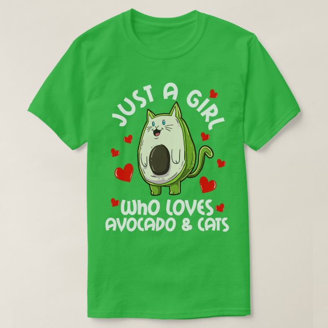 Camiseta Solo Un Chica Que Ama El Aguacate Gats Kawaii (Diseño del anverso)
