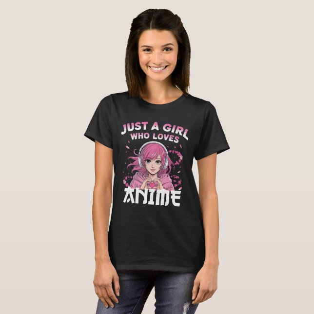 Camiseta Sólo un chica que ama el anime (Anverso completo)