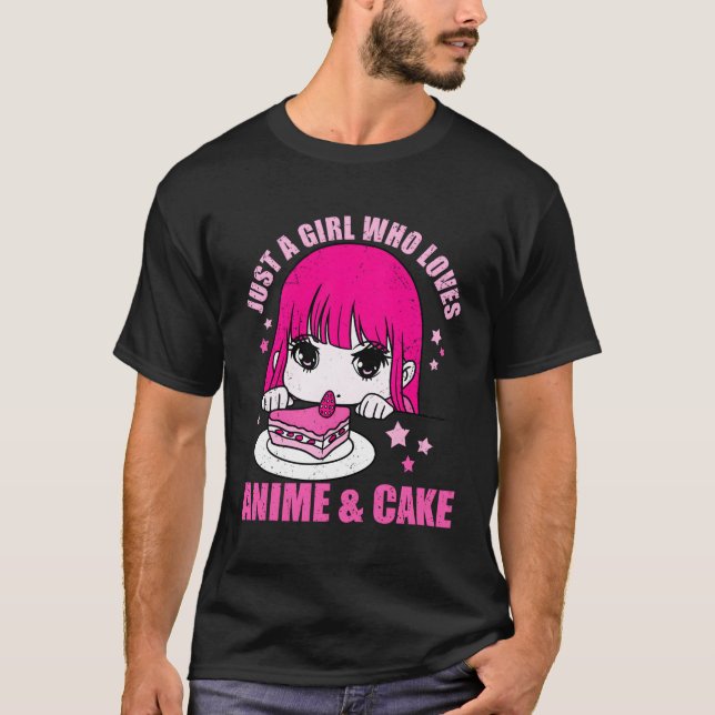 Camiseta Solo Un Chica Que Ama El Anime Y El Pastel (Anverso)
