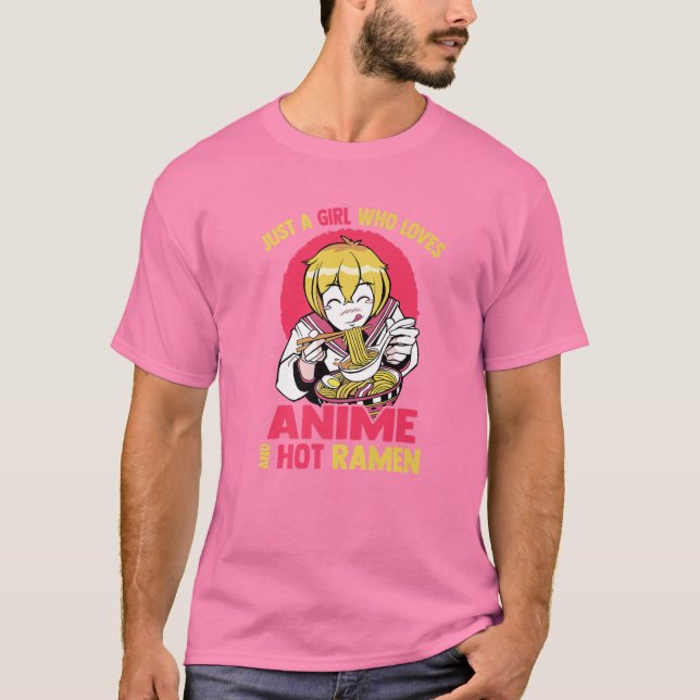 Camiseta Solo Un Chica Que Ama El Anime Y El Ramen Caliente (Anverso)