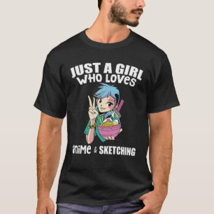 Camiseta Sólo Un Chica Que Ama El Anime Y El Té De Burbuja