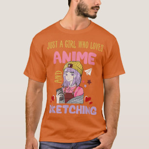 Camiseta Solo Un Chica Que Ama El Ánime Y Esboza Japón Y
