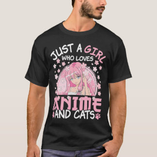 Camiseta Solo Un Chica Que Ama El Anime Y Gata El Anim Japo