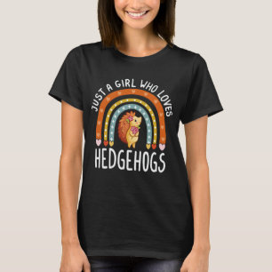 Camiseta Sólo un Chica que ama el arcoiris del erizo