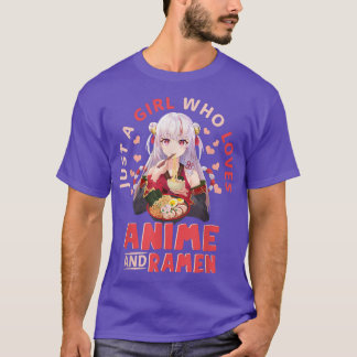 Camiseta Sólo Un Chica Que Ama El Arte De Anime Y Ramen Ani