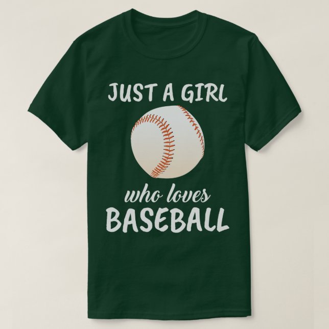 Camiseta Solo un Chica que ama el béisbol (Diseño del anverso)