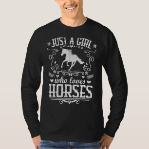 Camiseta Sólo un Chica que ama el caballo jinete ecuestre V