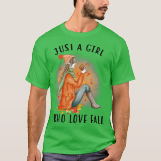 Camiseta Sólo un Chica que ama el café de calabaza de otoño