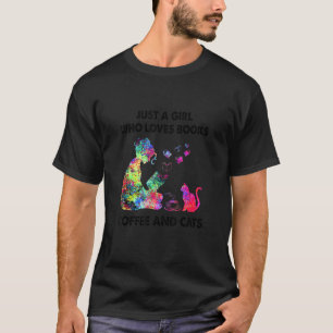 Camiseta Solo Un Chica Que Ama El Café Y Los Gatos De Los L
