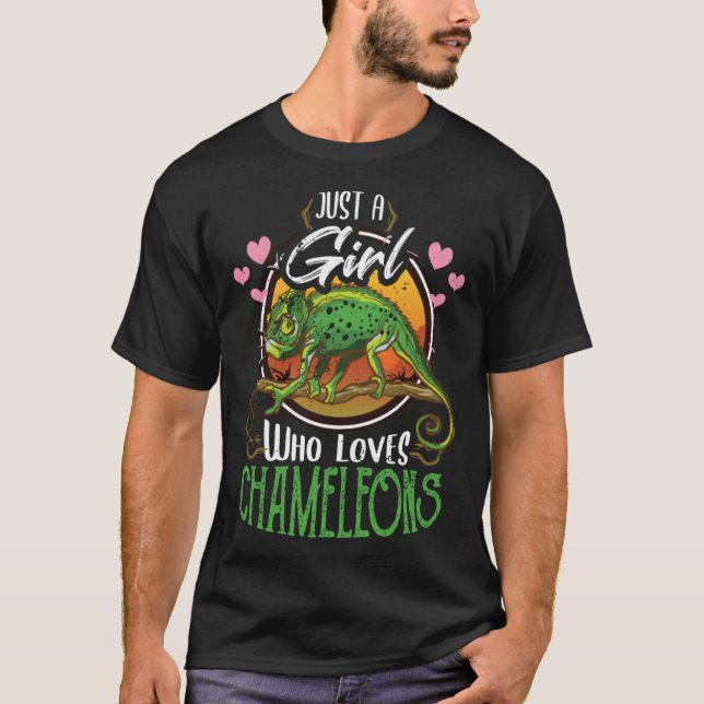 Camiseta Sólo un chica que ama el camaleón de animales cama (Anverso)