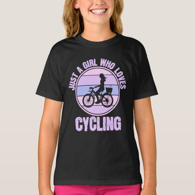 Camiseta Solo un Chica que ama el Chica de bicicletas cicli (Anverso)