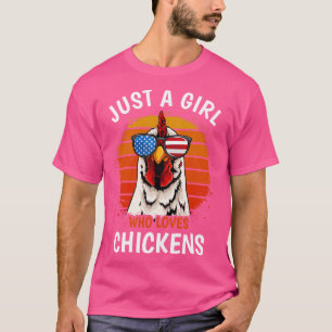 Camiseta Sólo un Chica que ama el diseño de pollos jóvenes
