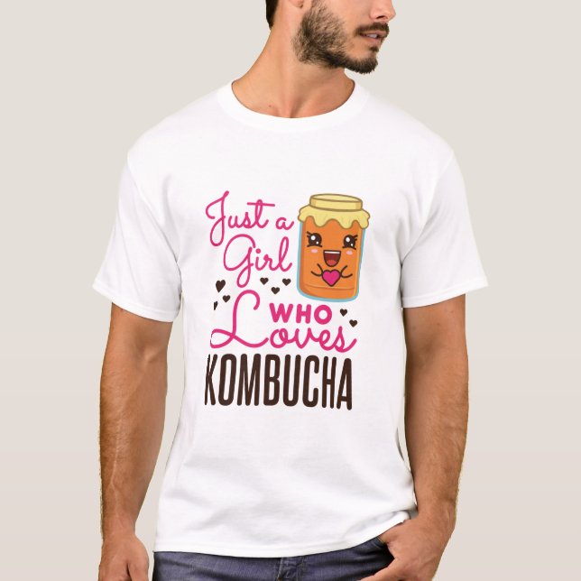 Camiseta Sólo un Chica que ama el Kombucha Tea Kawaii (Anverso)