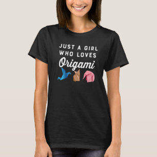 Camiseta Sólo Un Chica Que Ama El Origami Folleto Papel Fox