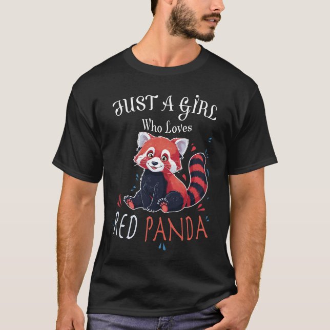 Camiseta Solo un Chica que ama el Panda Rojo (Anverso)