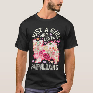 Camiseta Sólo Un Chica Que Ama El Papillons Continental Toy