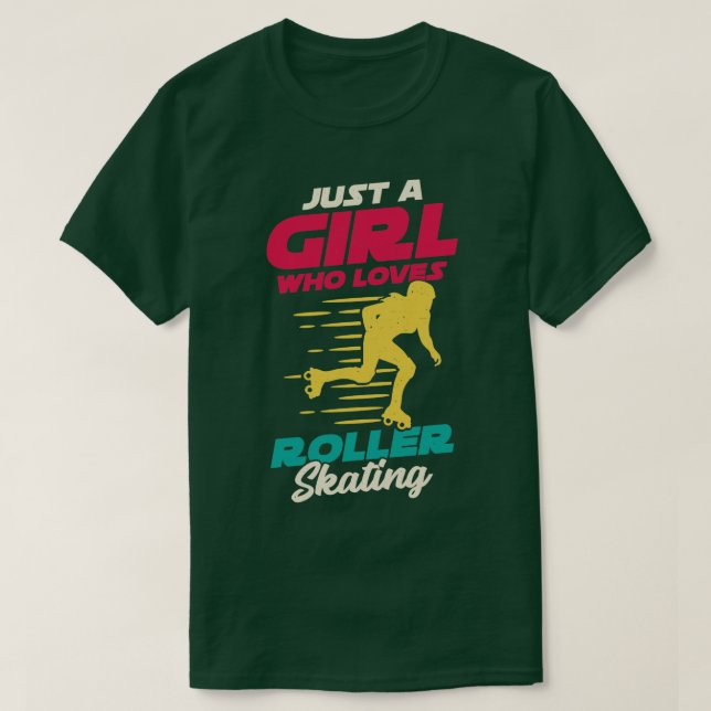 Camiseta Sólo Un Chica que ama el patinaje sobre ruedas (Diseño del anverso)