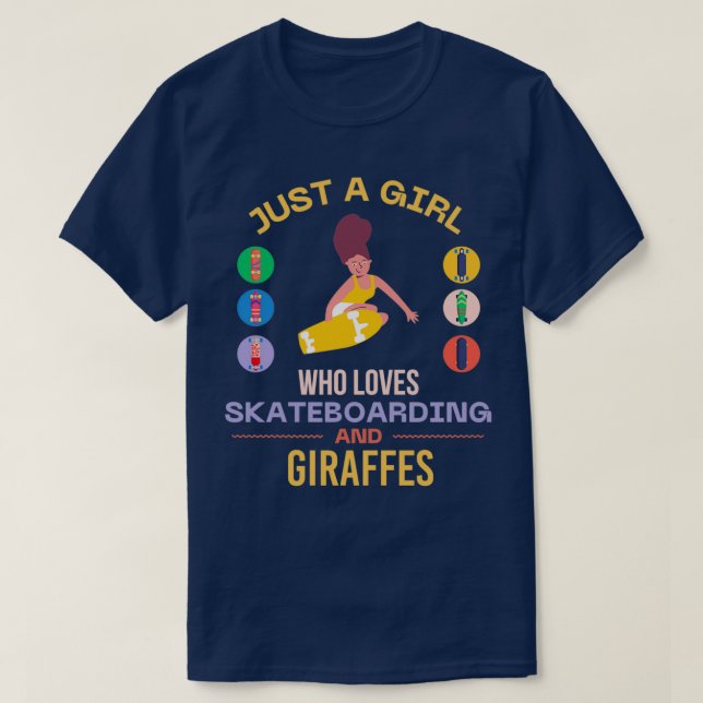 Camiseta Solo un chica que ama el patinaje y la jirafa (Diseño del anverso)