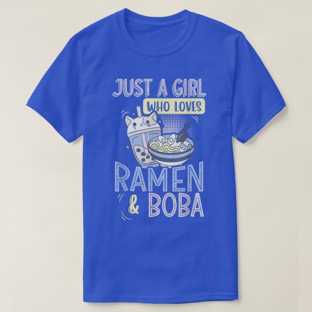 Camiseta Solo Un Chica Que Ama El Ramen Y El Té De Burbuja  (Diseño del anverso)