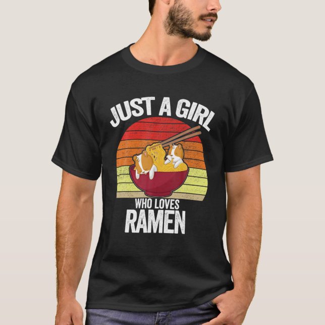 Camiseta Solo un Chica que ama el regalo de Ramen Hamster S (Anverso)