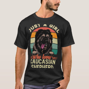 Camiseta Solo un Chica que ama el retro caucásico de perro