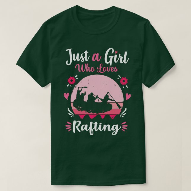 Camiseta Sólo un Chica que ama el retro rosado de Rafting (Diseño del anverso)