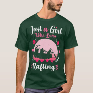 Camiseta Sólo un Chica que ama el retro rosado de Rafting