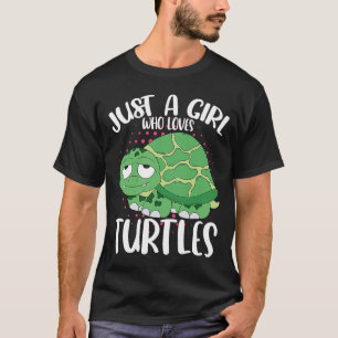 Camiseta Sólo Un Chica Que Ama El Rótulo De Las Tortugas De