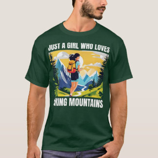 Camiseta Sólo un Chica que ama el senderismo por las montañ