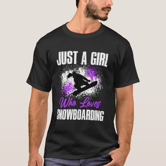 Camiseta Sólo un Chica que ama el Snowboard (Anverso)