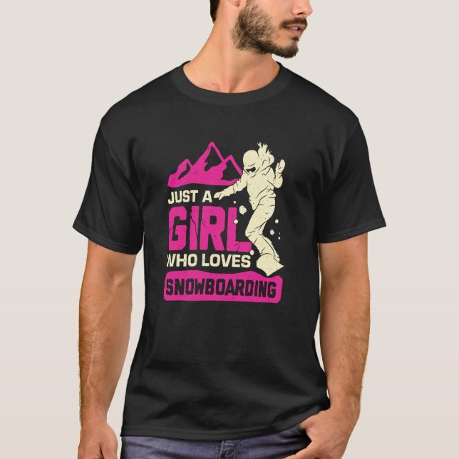Camiseta Sólo un Chica que ama el Snowboard (Anverso)