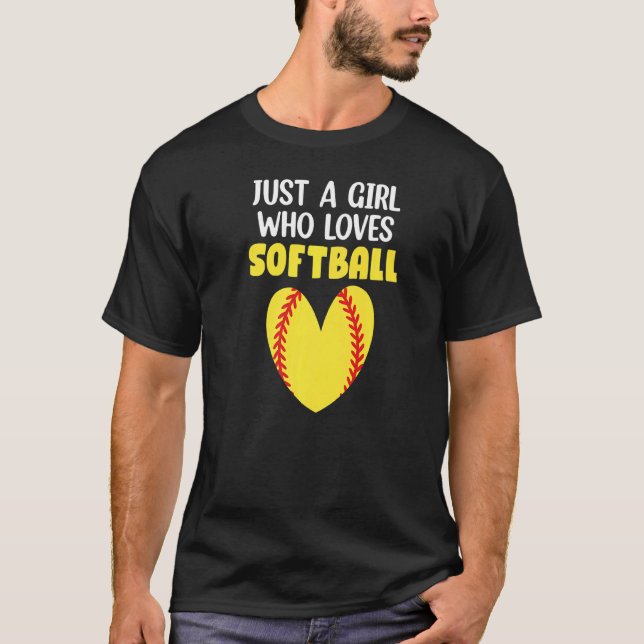 Camiseta Solo Un Chica que ama el softball (Anverso)