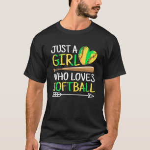 Camiseta Solo Un Chica Que Ama El Softball Cute Softball Lo