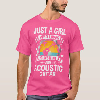Camiseta Sólo Un Chica Que Ama El Sol Y La Guitarra Acústic