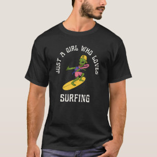 Camiseta Solo Un Chica Que Ama El Surfing Extranjero Y Hawa