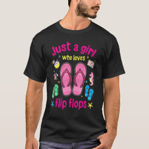 Camiseta Sólo un Chica que ama el viaje de verano Flip Flop